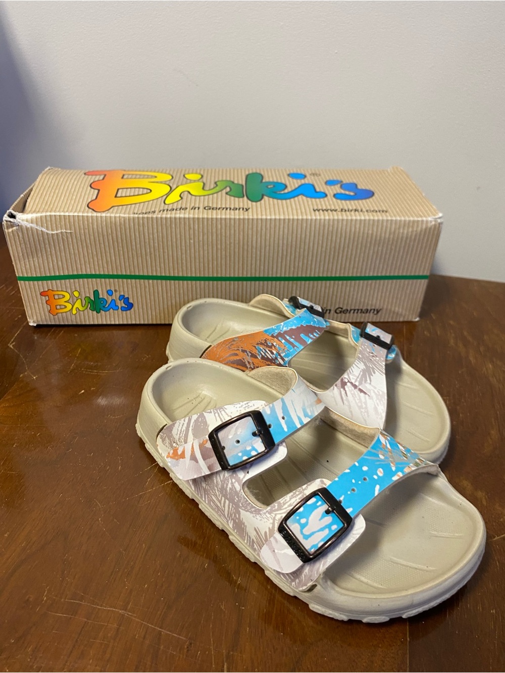 BIRKI's Kids Tropical Print Adjustable Strap Sandals - Multicolor